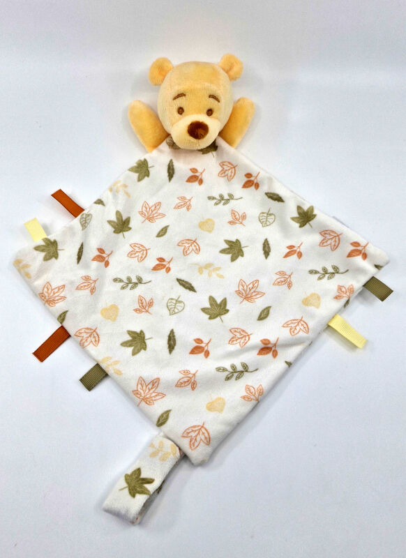  - winnie lourson - plat feuille beige vert 25 cm 